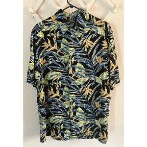 Crazy Horse by Claiborne Men’s Large Multicolor Tropical Leaves Button Up Shirt